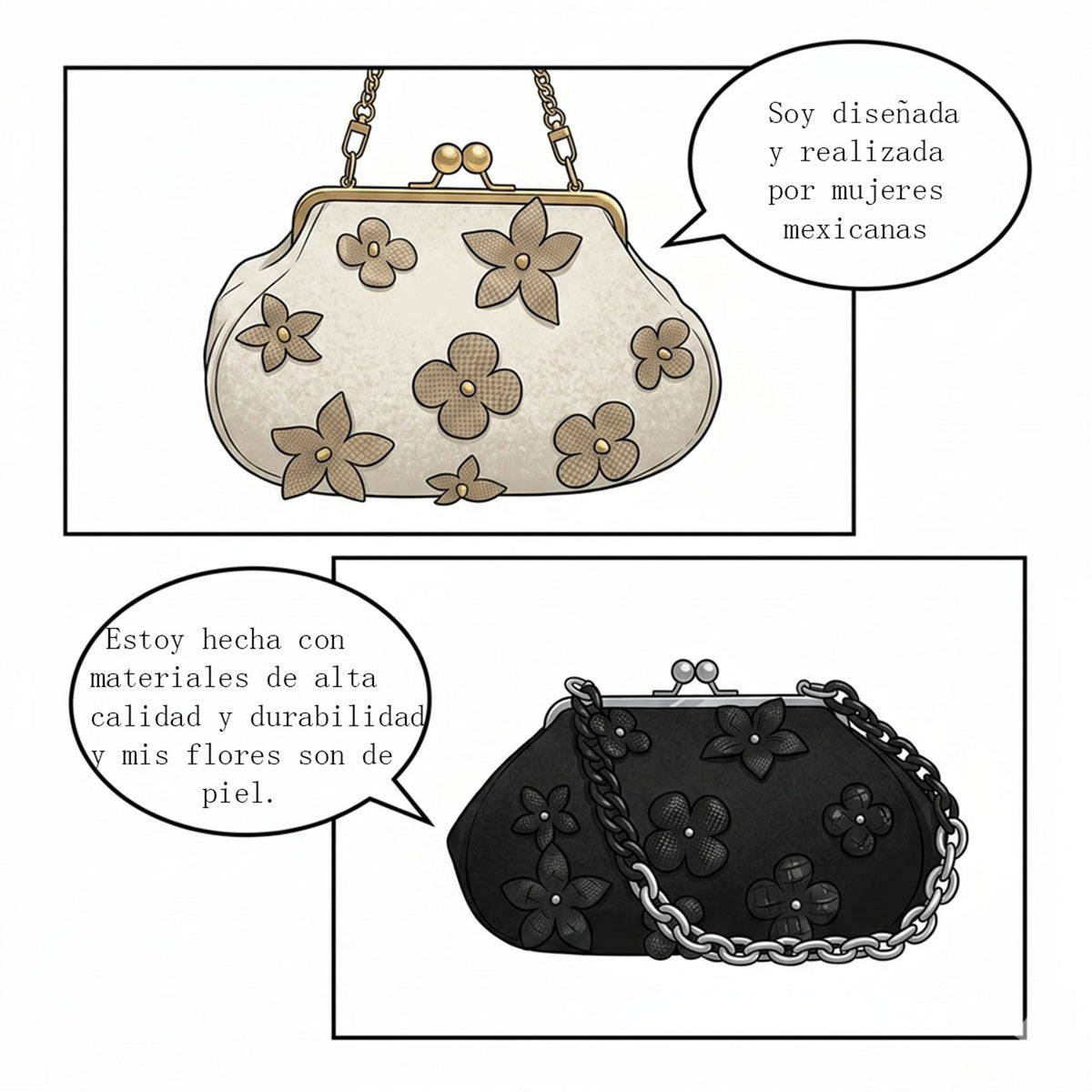bolso hombro mujer Black Florota