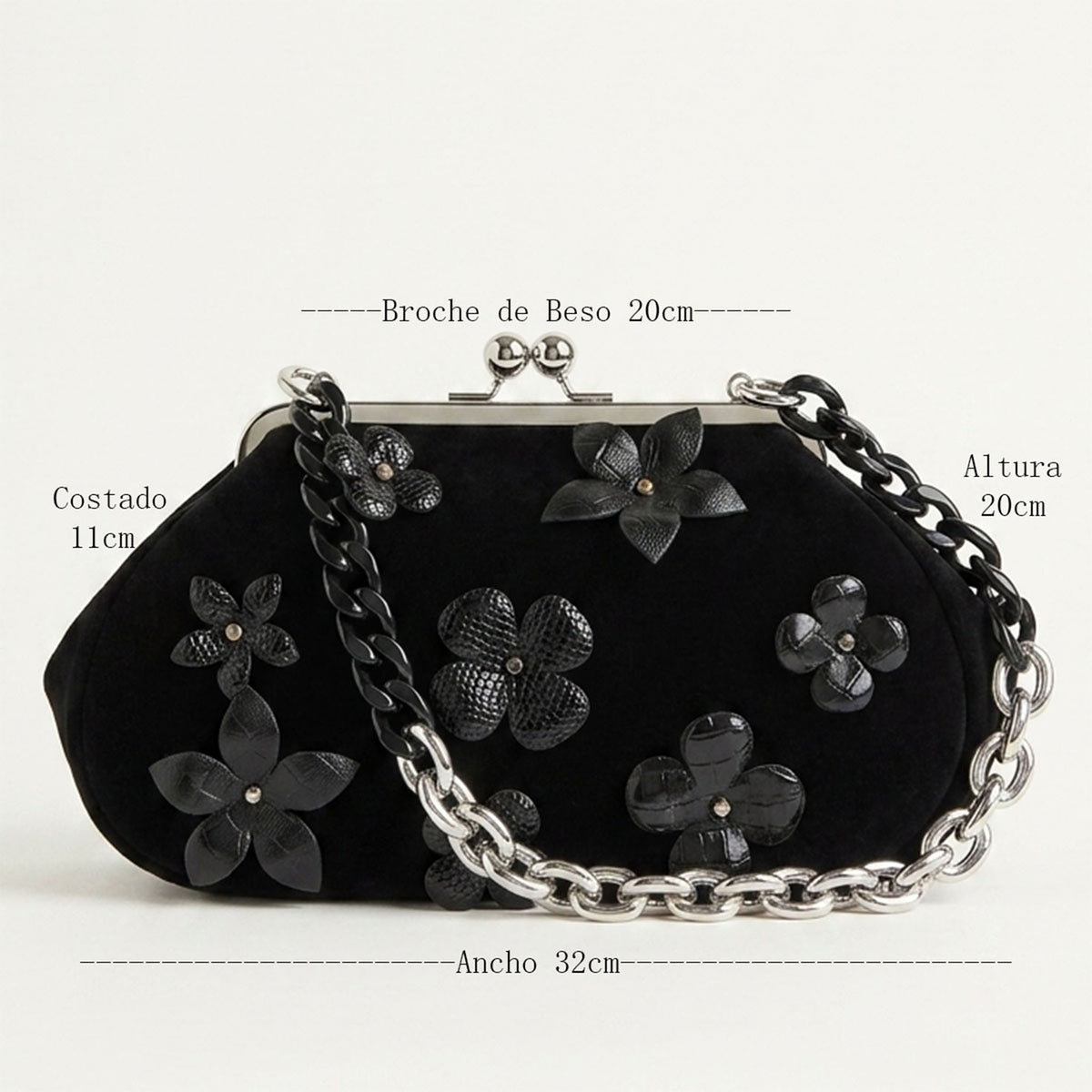 bolso hombro mujer Black Florota